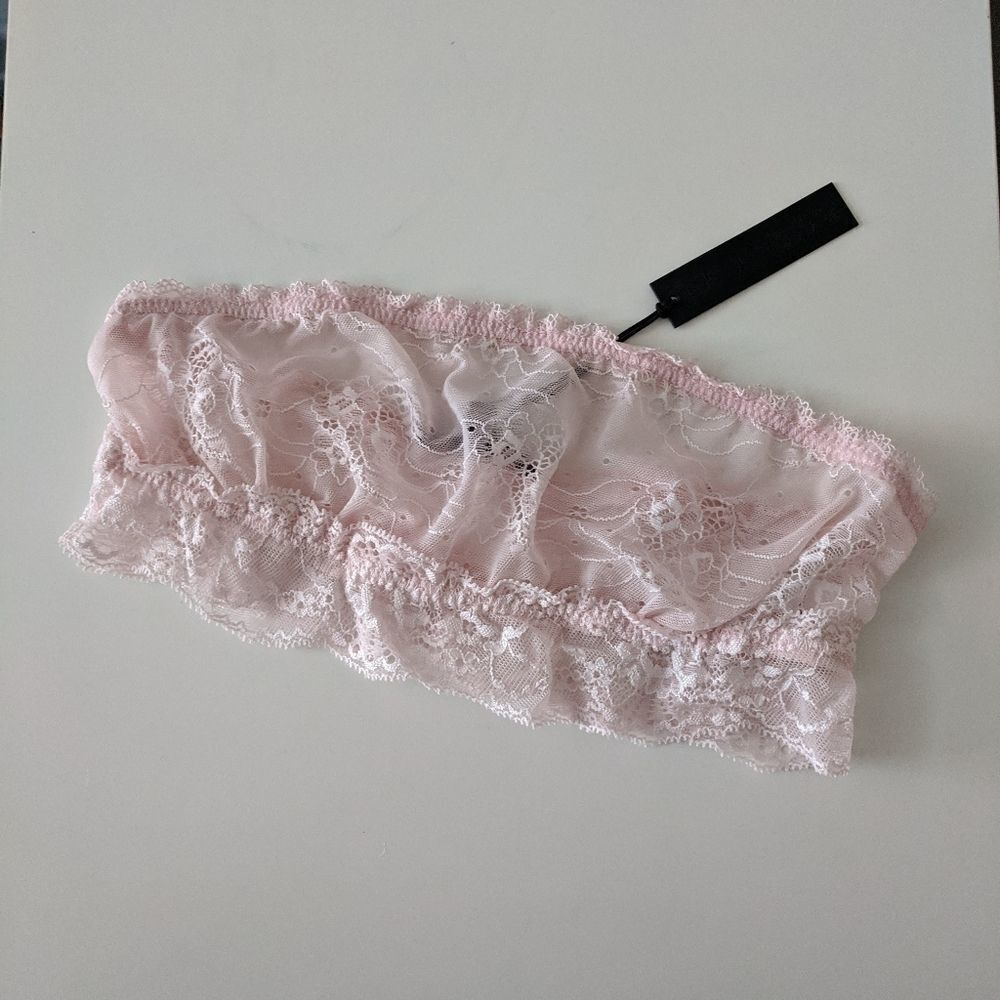 Joe's Jeans Lace Bralette Bandeau Pastel Pink M/L